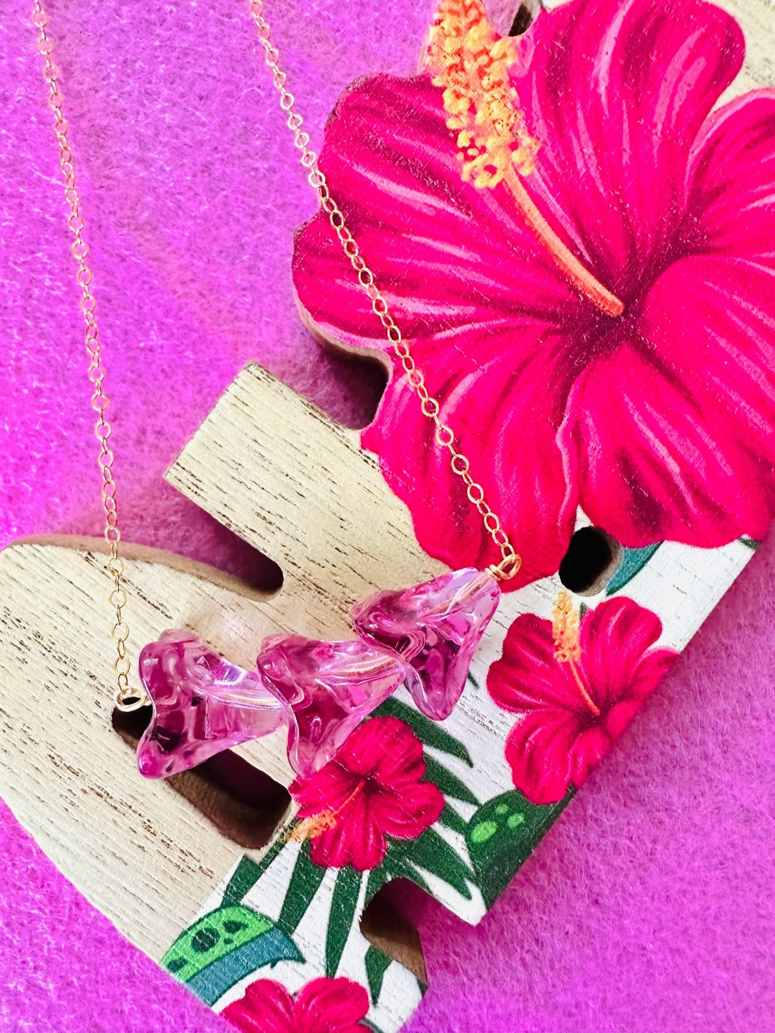 Vintage Glass Pua Necklace - Lehua Hawaii Jewelry LLC