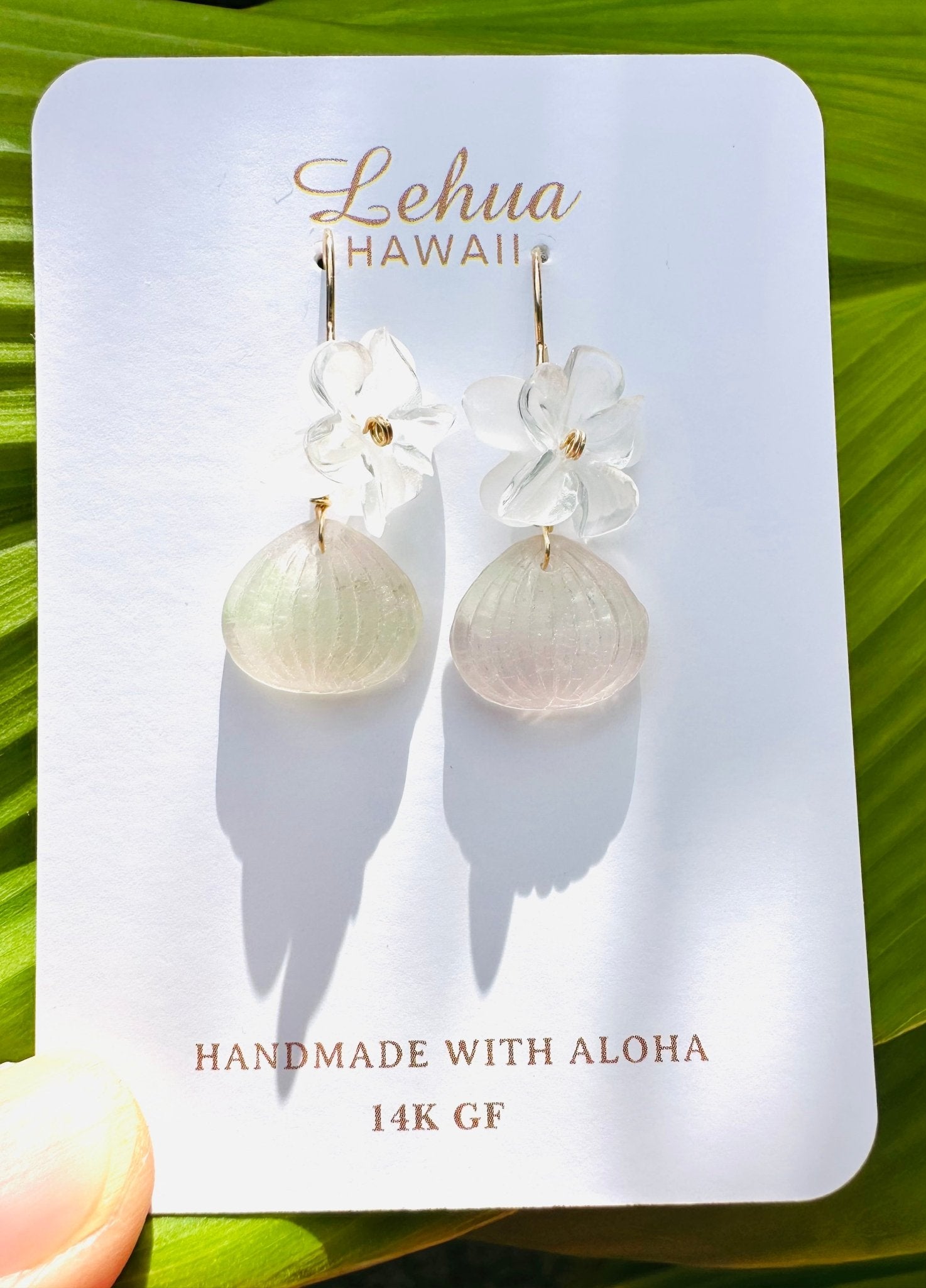 Flower Shell Earrings - Lehua Hawaii Jewelry LLC