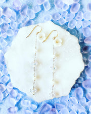 Shell Flower & Heart Crystal Earrings