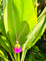 Pink Rose & Peacock Pearl Necklaces