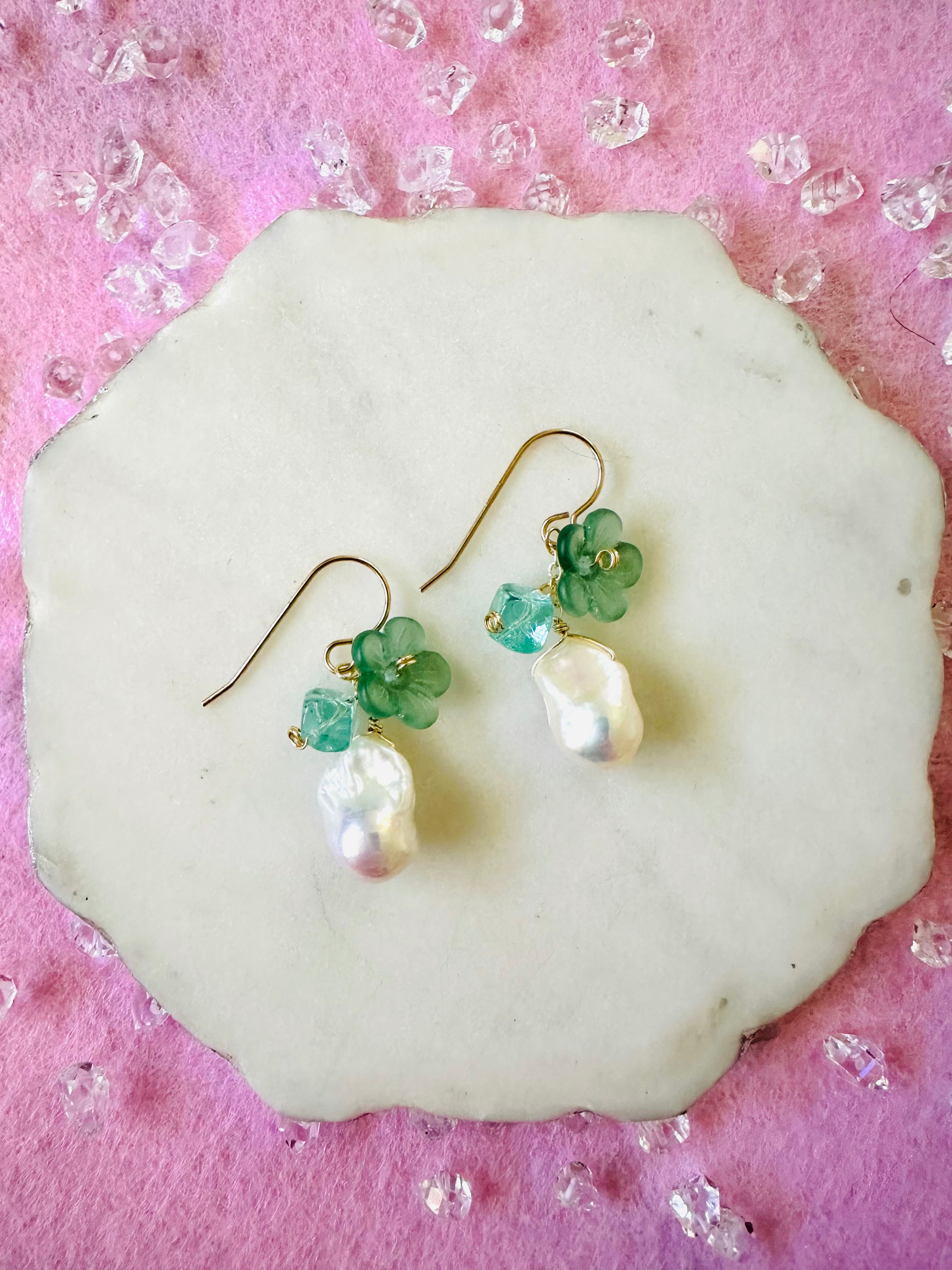 Vintage Flower & Baroque Earrings