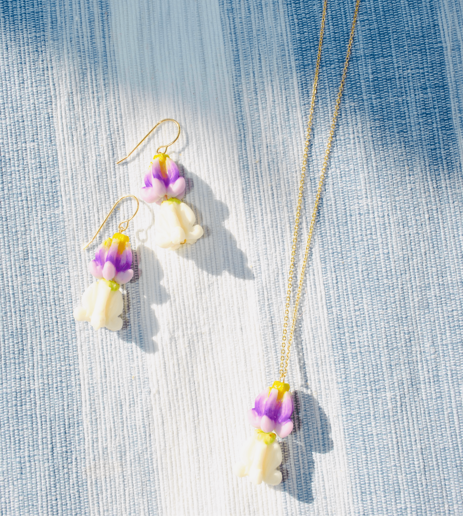 White & Purple Crown Flower Necklace - Lehua Hawaii Jewelry LLC