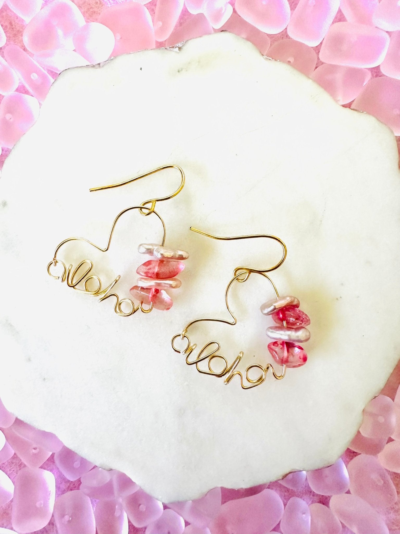 Aloha Heart Earrings - Lehua Hawaii Jewelry LLC