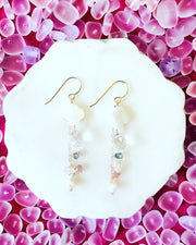 Clover Shell & Gems Earrings - Lehua Hawaii Jewelry LLC