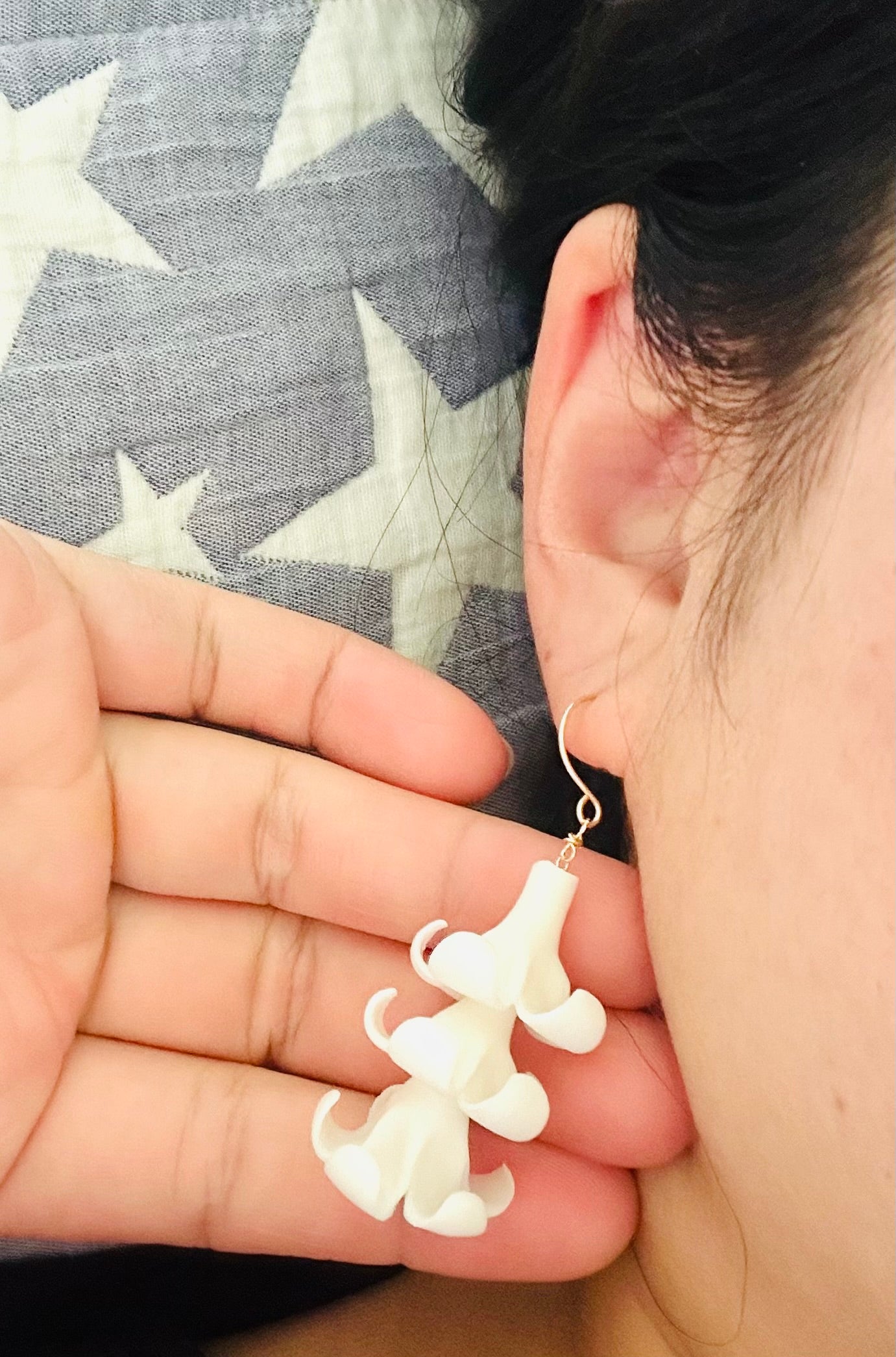 Puakenikeni Earrings(White/Baby Pink)