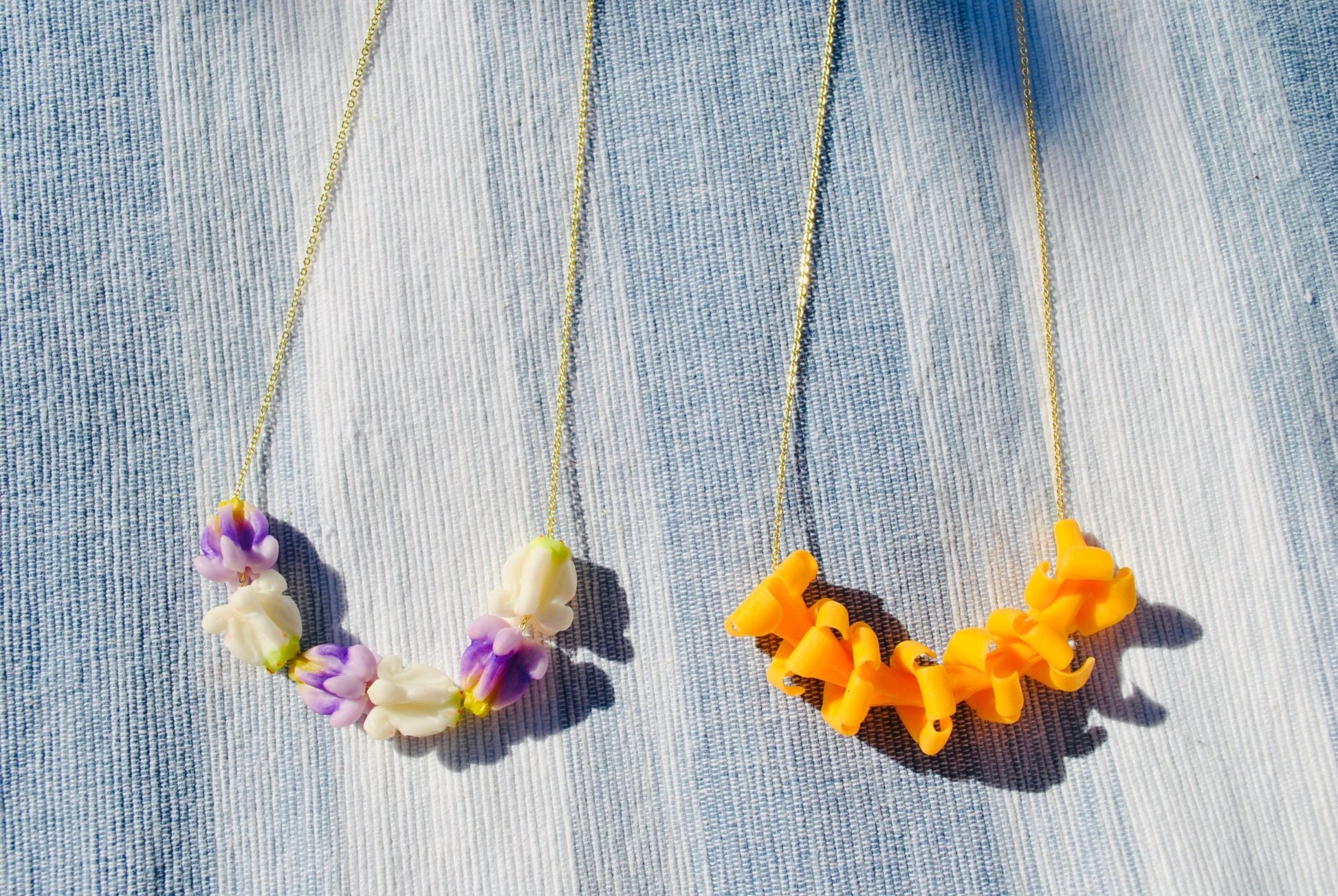 White & Purple Crown Flower Lei Necklace - Lehua Hawaii Jewelry LLC