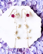 Shell Flower Clear Glass Earrings