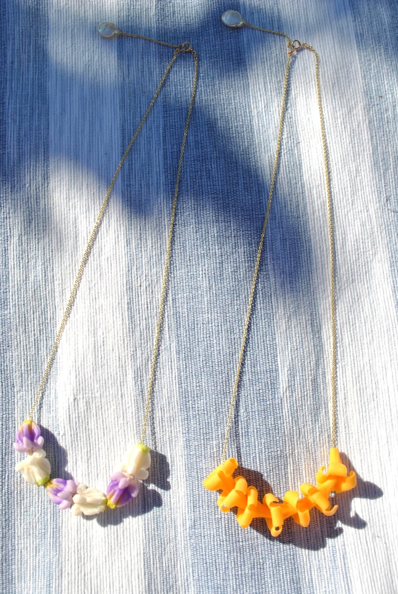 White & Purple Crown Flower Lei Necklace - Lehua Hawaii Jewelry LLC