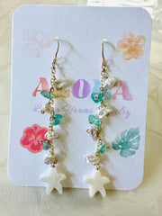 Starfish Shell & Apatite Pearls Earrings