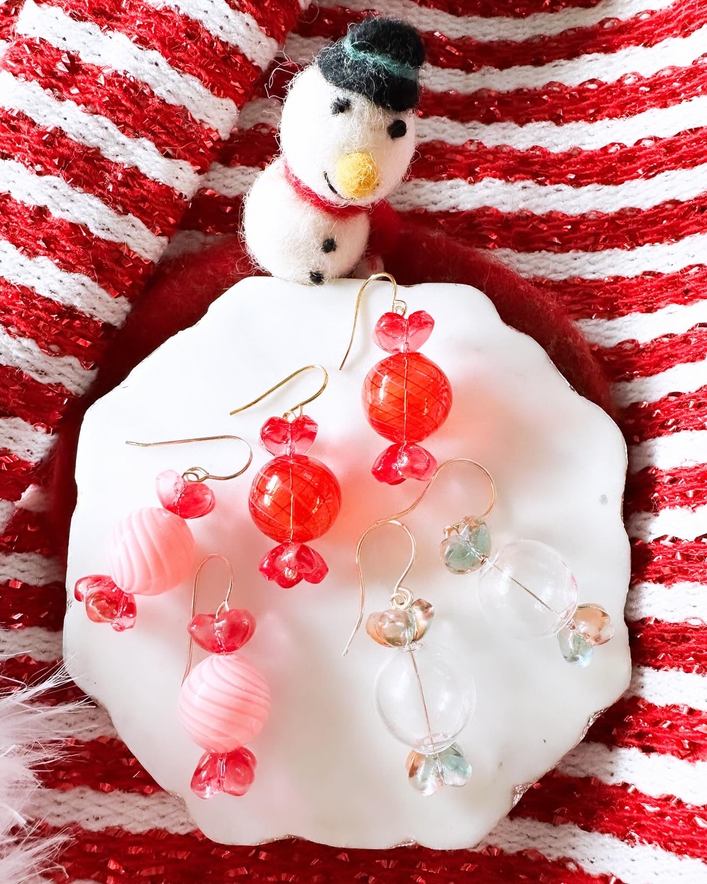 Red Glass Candy Earrings - Lehua Hawaii Jewelry LLC