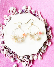 Aloha Conch Shell Flower & Pearl Earrings