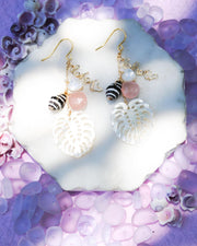 Pink Chalcedony & Monstela Earrings