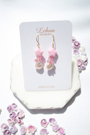 Pink Star & Crystal Candy Earrings