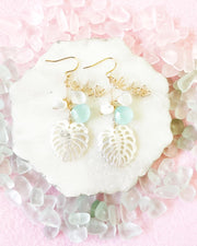 Aqua Sea Mist Chalcedony & Monstela Earrings