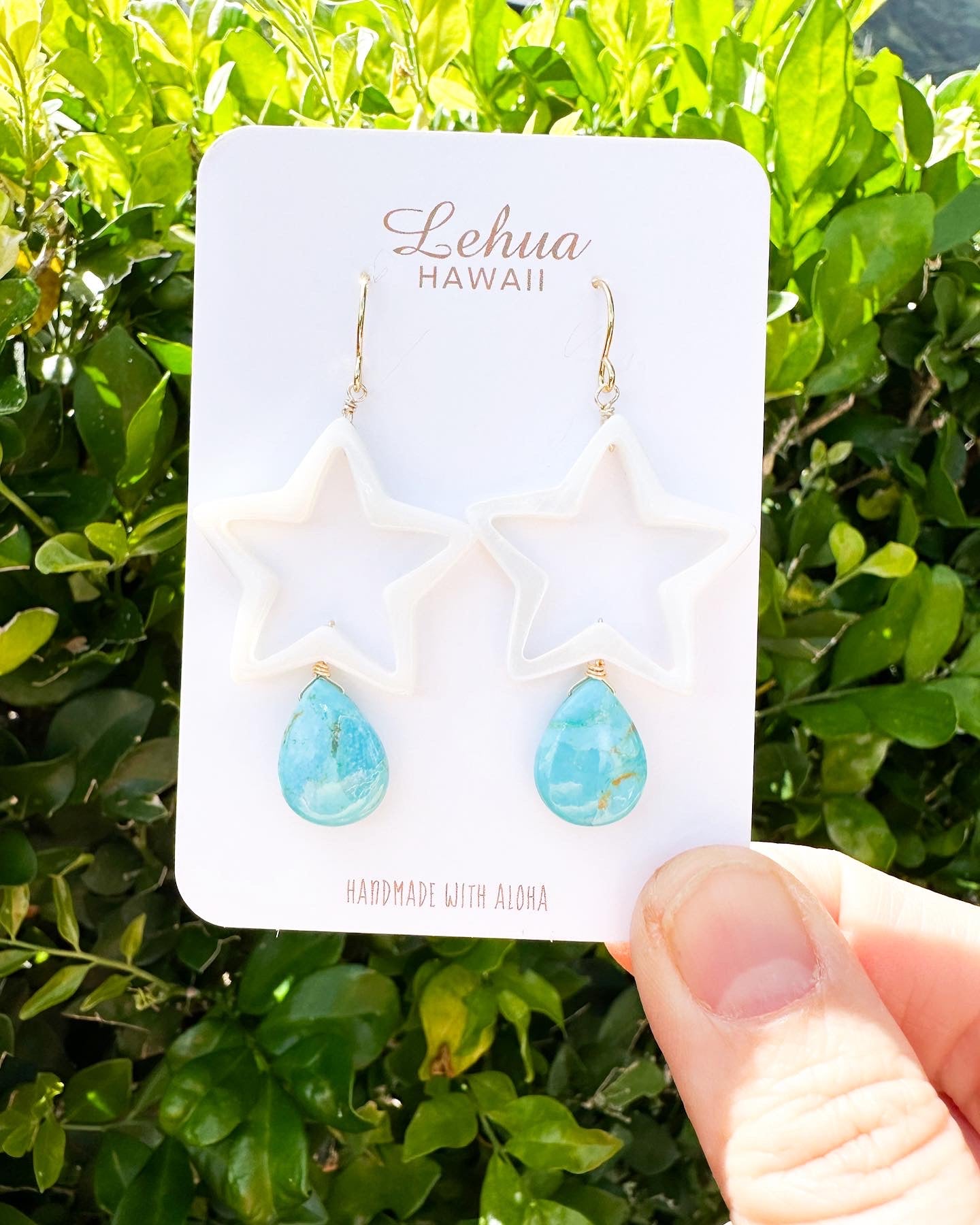 Star Shell & Arizona Turquoise Earrings