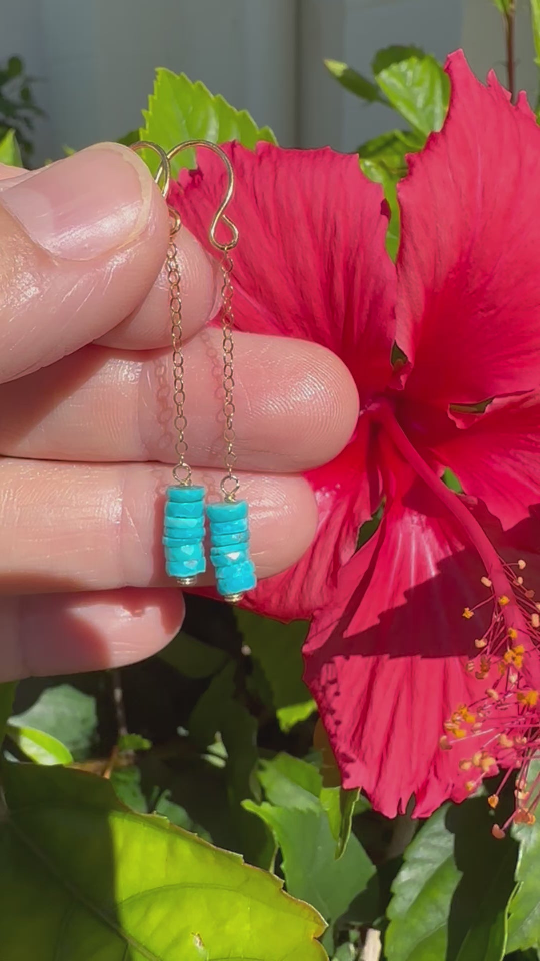 Load video: Sleeping Beauty Turquoise Stack Earrings