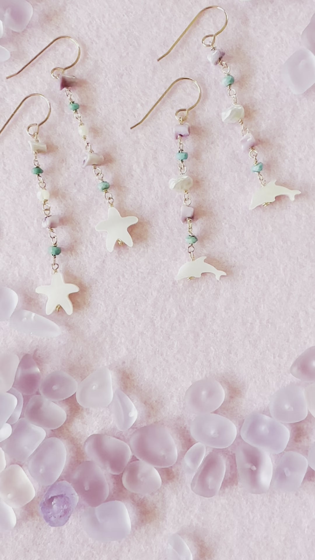 Load video: Starfish Shell Earrings