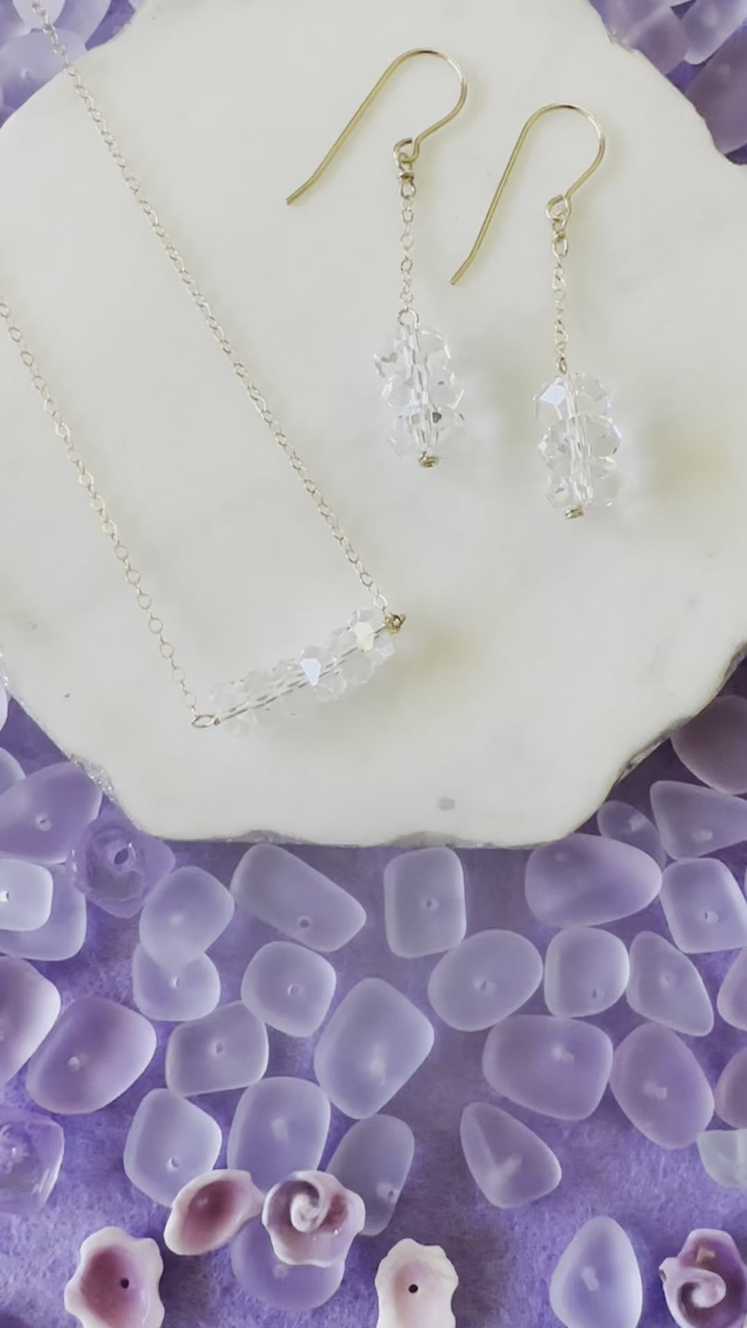 Load video: Clear Crystal Necklace