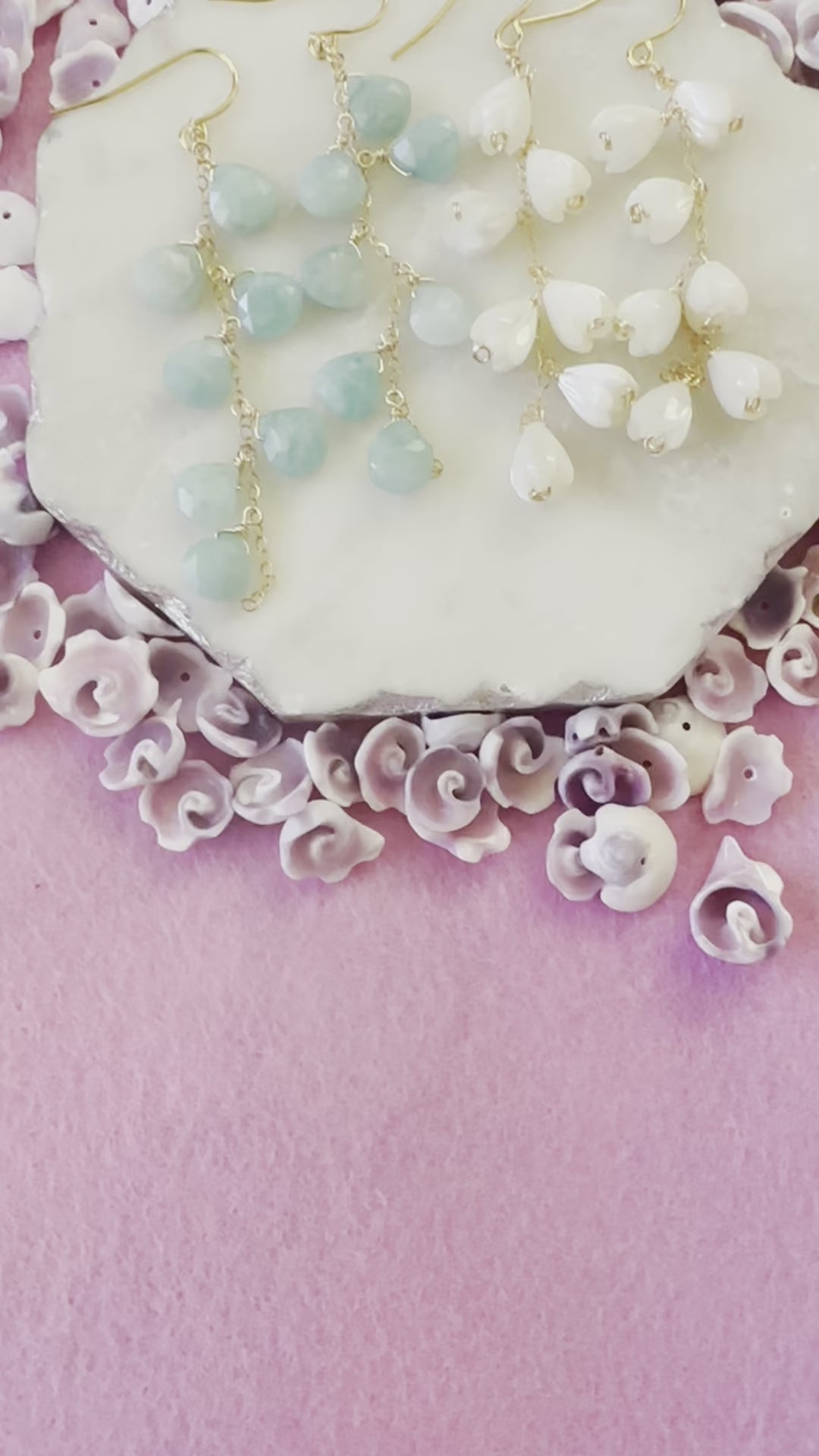 Load video: Pikake Drop Earrings