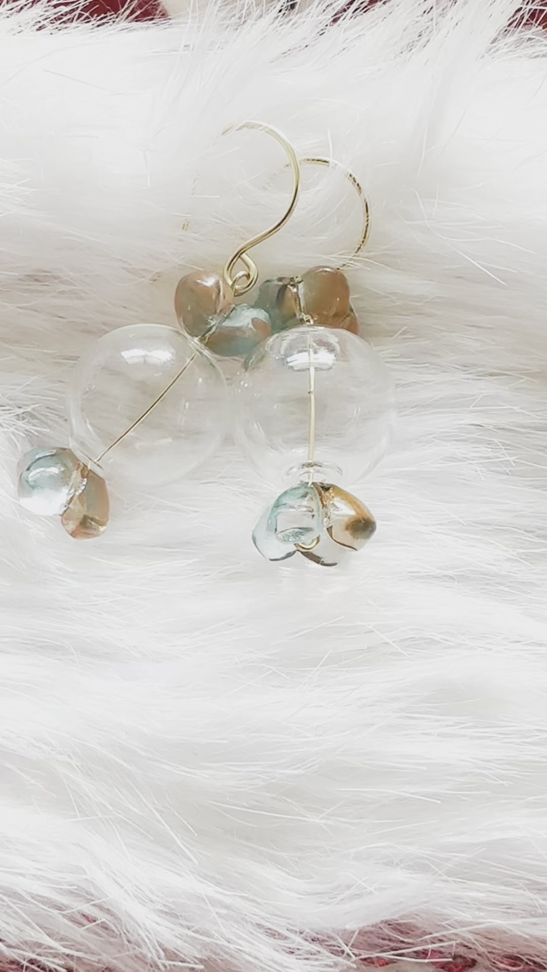 Load video: Clear Glass Candy Earrings