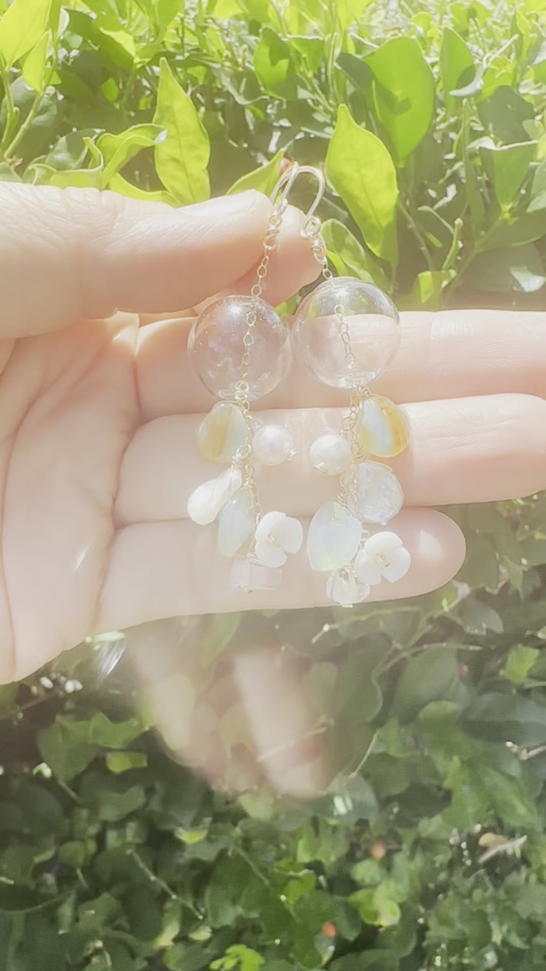 Load video: Crystal Heart Glass Earrings