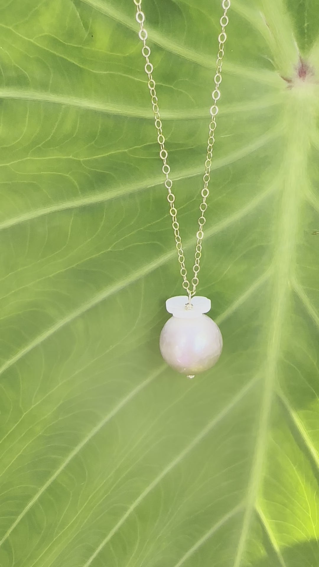Load video: Purple Pearl Flower Necklace