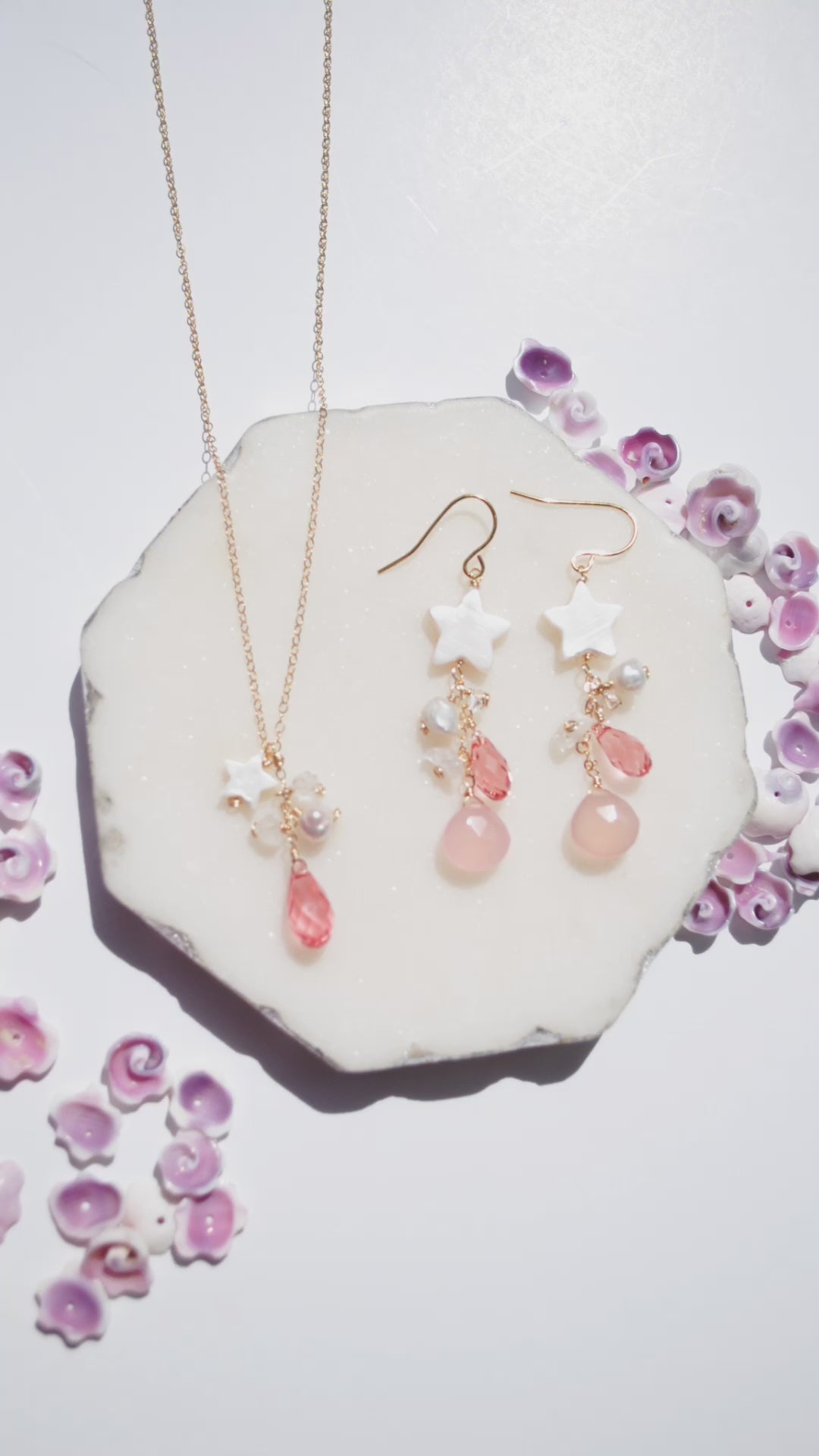 Load video: Aquamarine Blue Crystal Glass Star Earrings