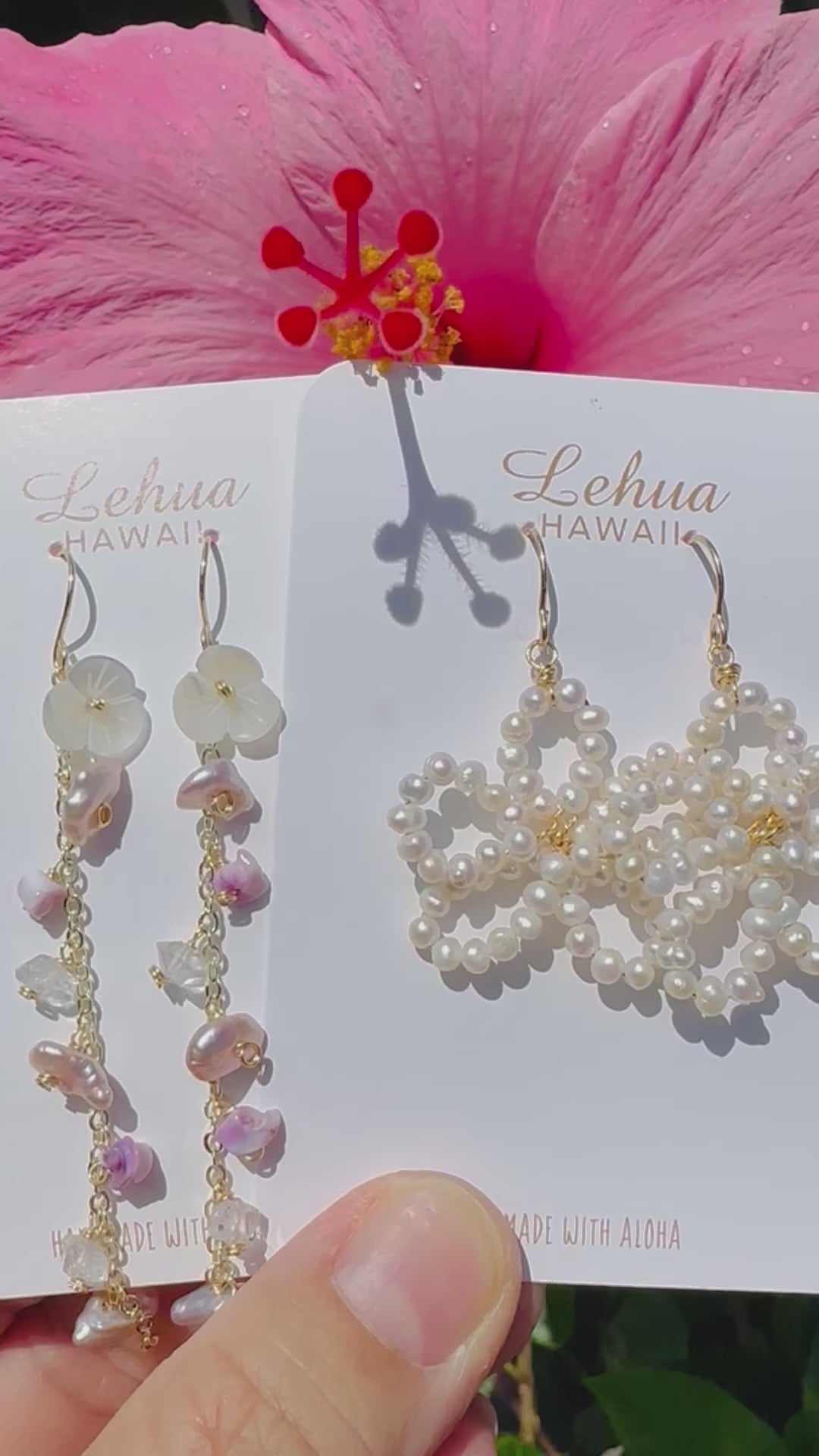 Load video: Pearl Flower Earrings