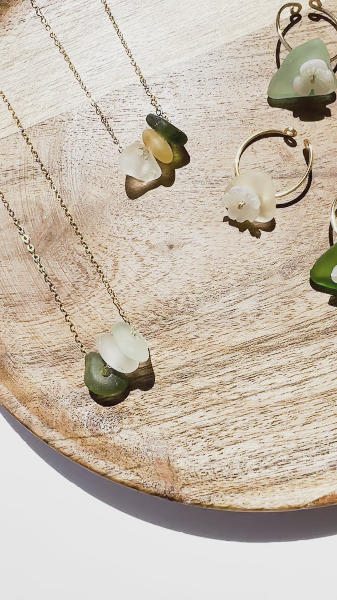 Load video: Triple Sea Glass Necklace