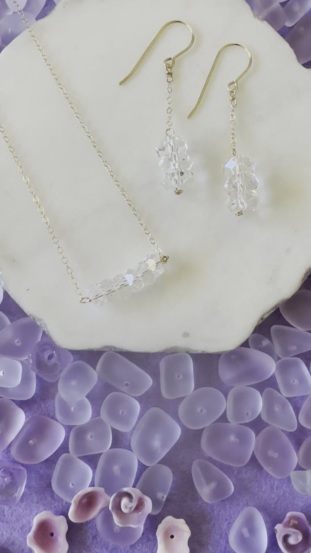 Load video: Clear Crystal Earrings