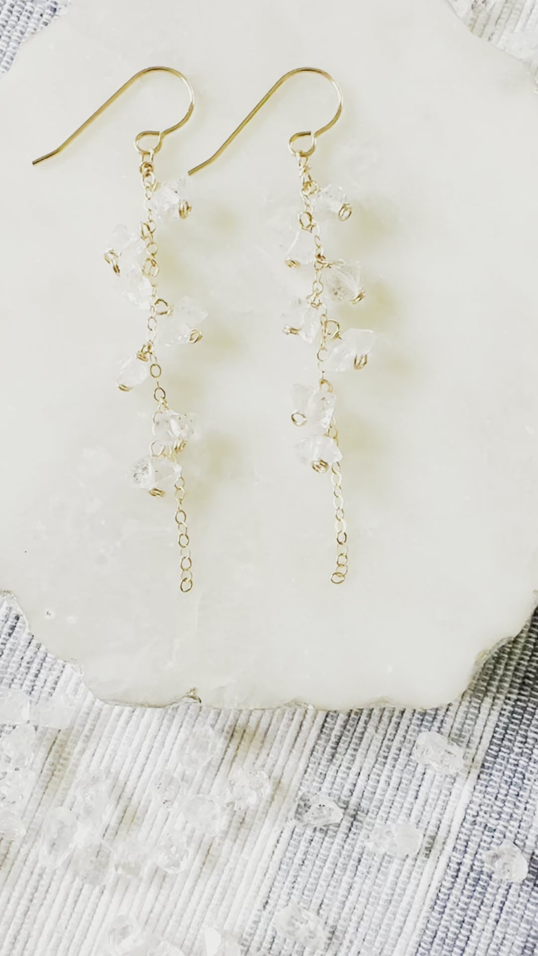 Load video: Herkimer Diamond Drop Earrings