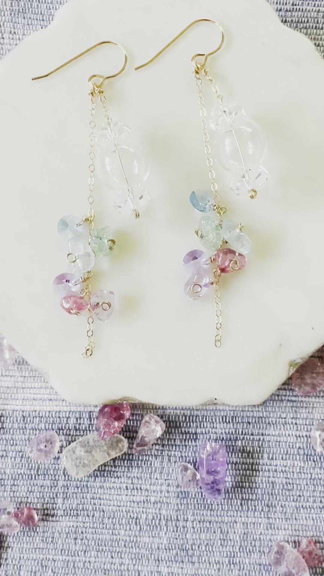 Load video: Clear Crystal Candy Earrings