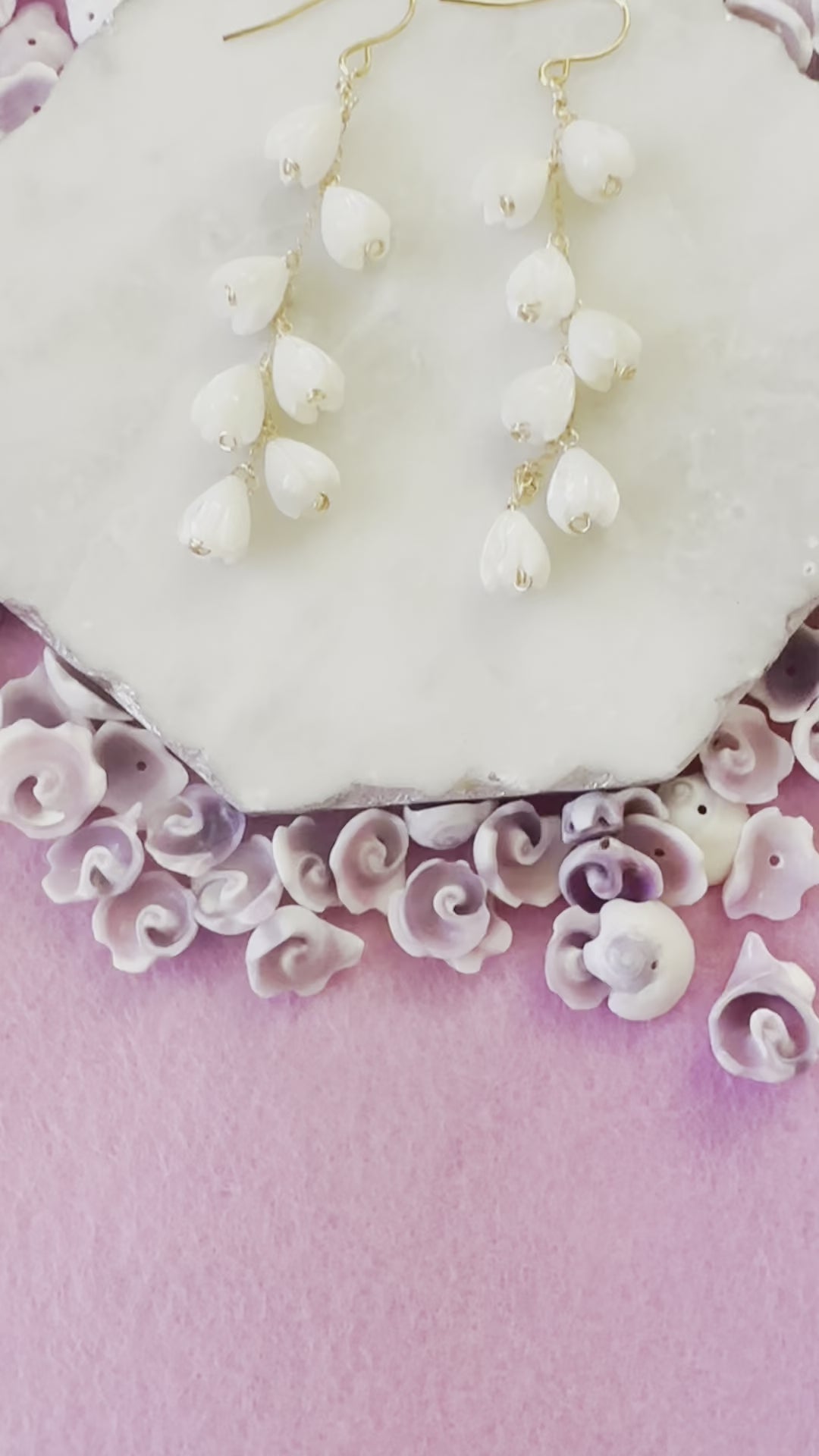 Load video: Pikake Drop Earrings