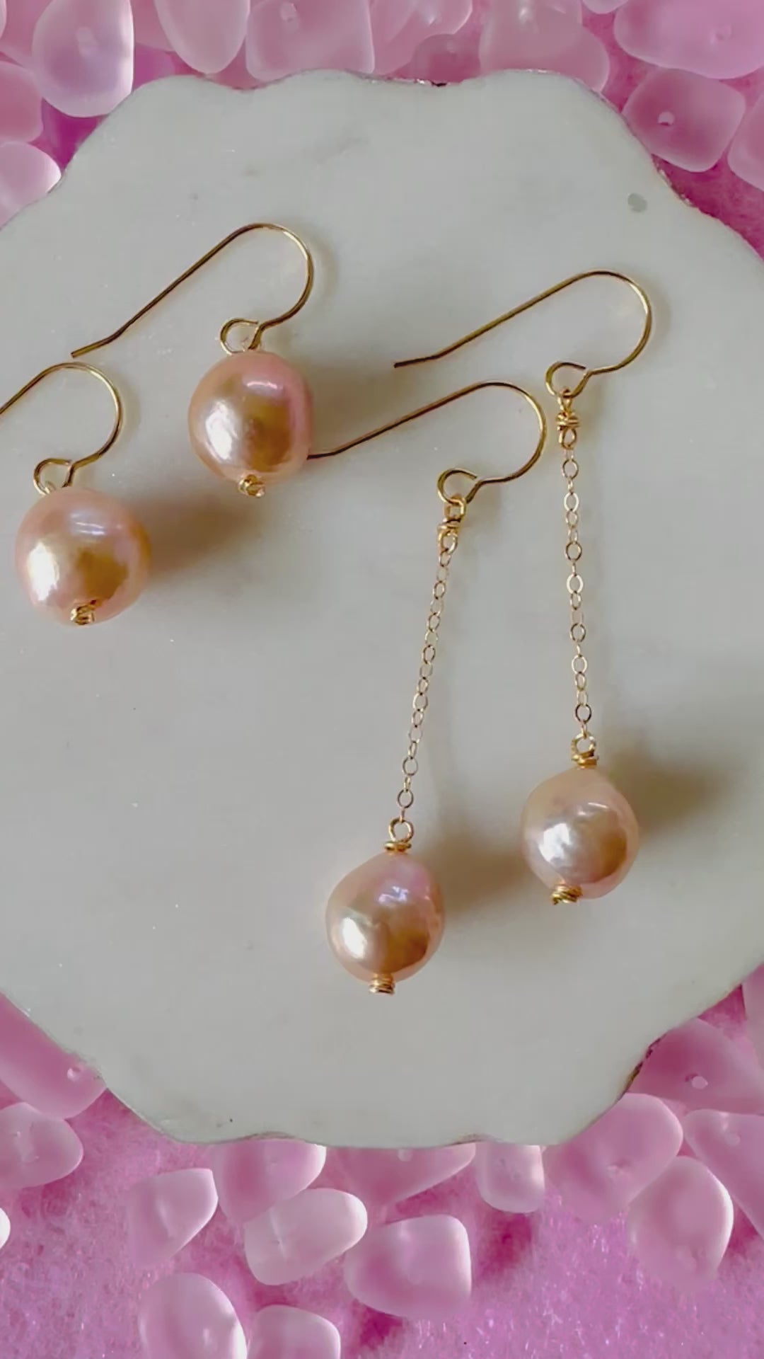 Load video: Baroque Pearl Earrings