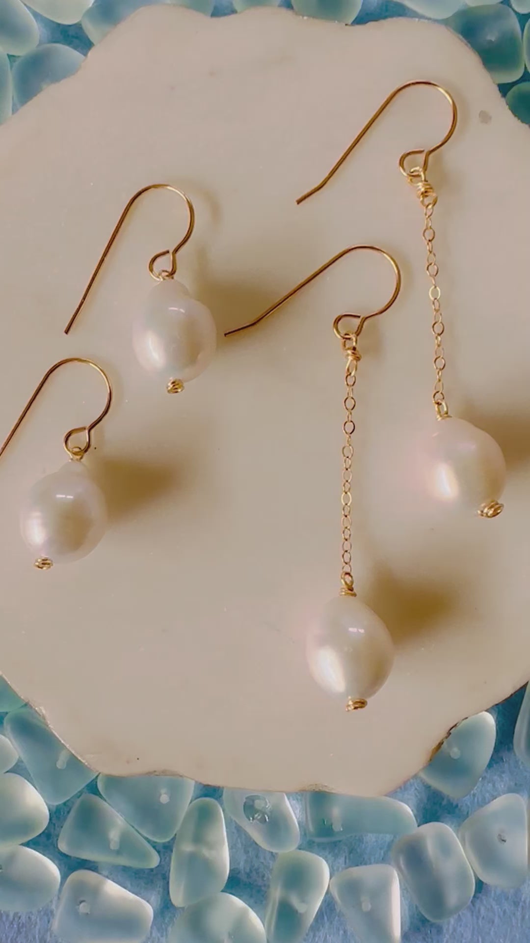 Load video: Baroque Pearl Earrings