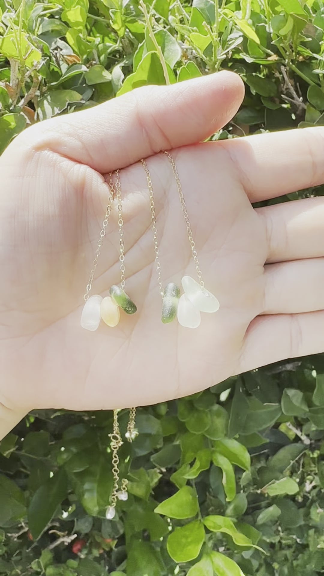 Load video: Triple Sea Glass Necklace