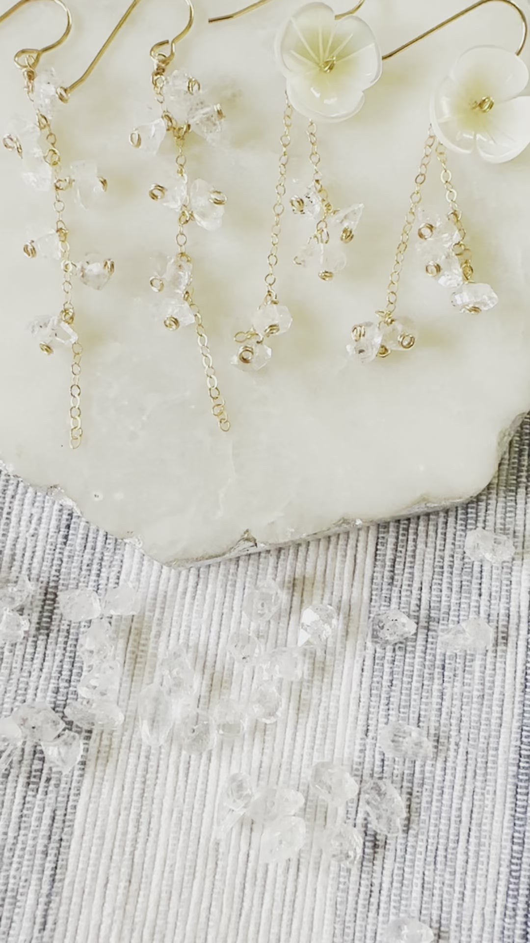 Load video: Herkimer Diamond Drop Earrings