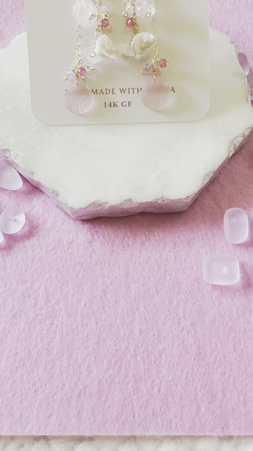 Load video: Tropical Candy Clam Shell Earrings