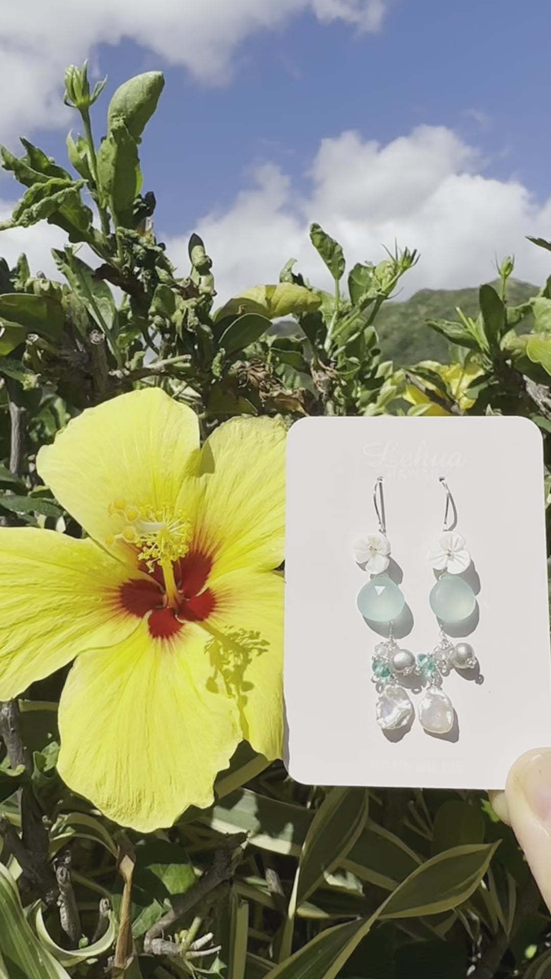 Load video: Aqua Sea Mist & Keishi Pearls Earring