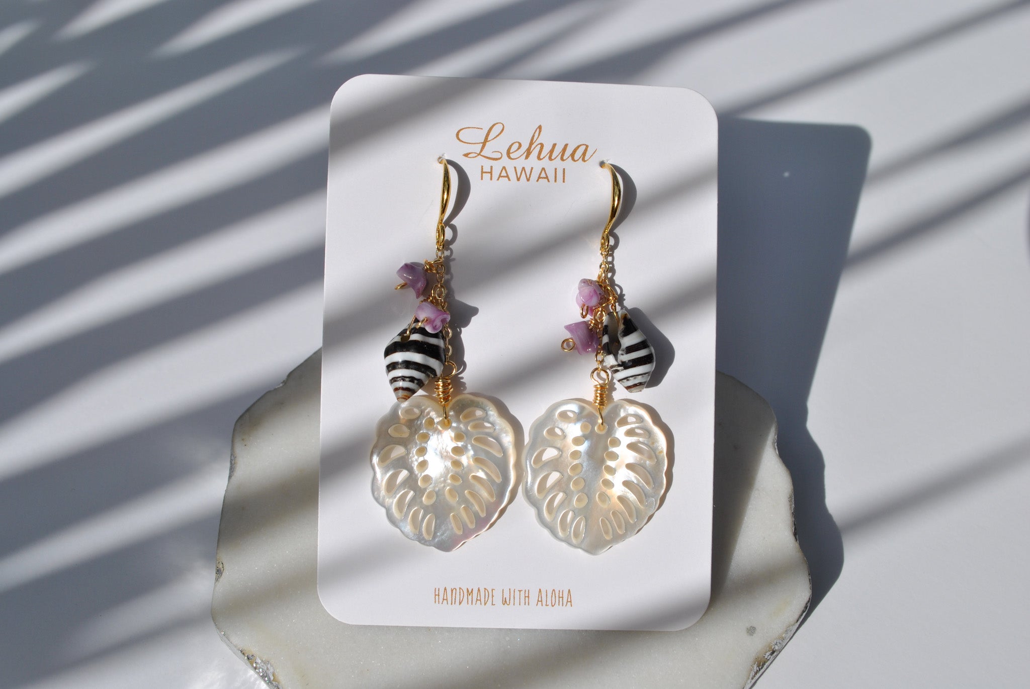 Monstela Leaf Shell Earrings