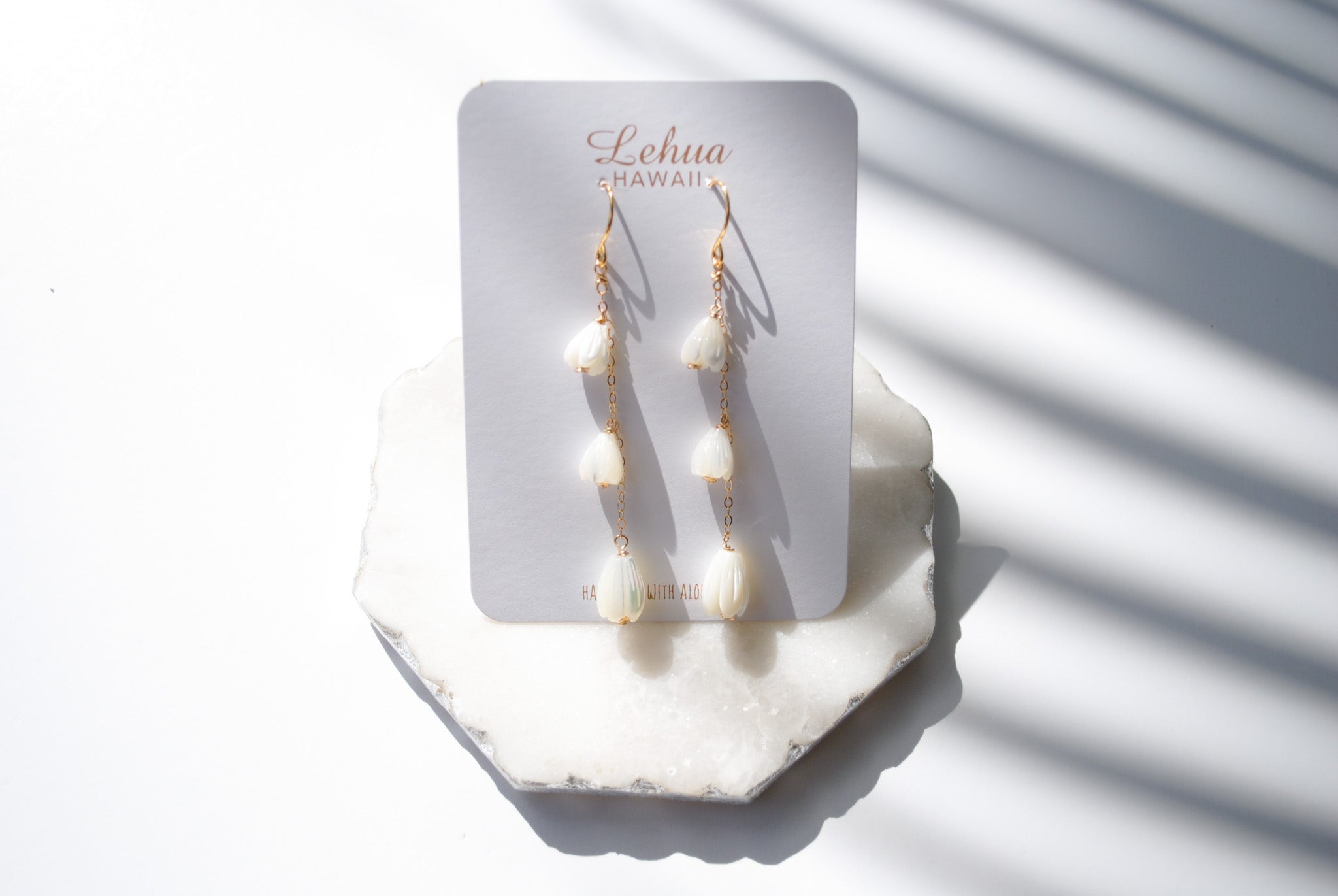 Triple Pikake Flower Earrings