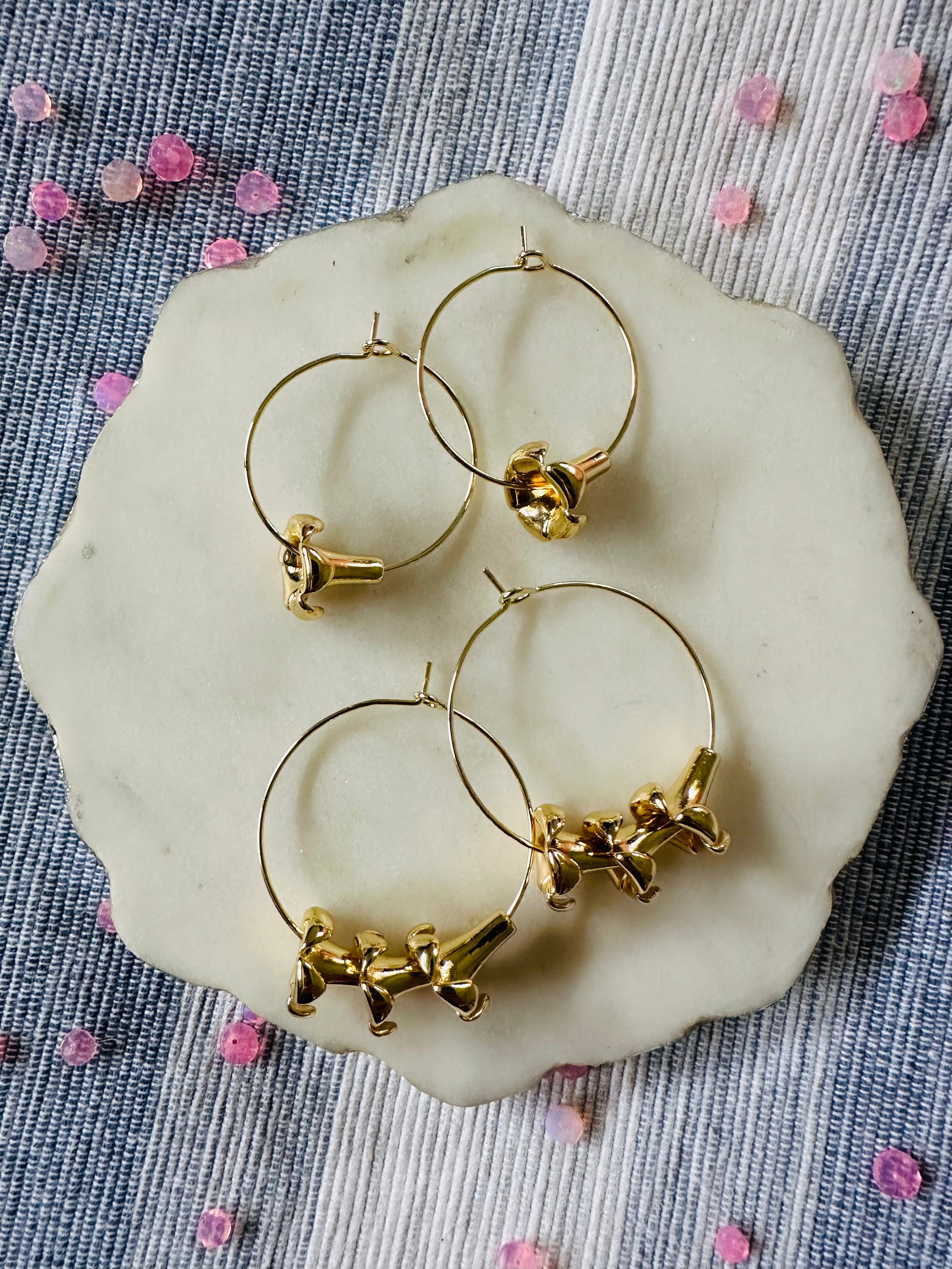 Triple Gold Puakenikeni Hoops