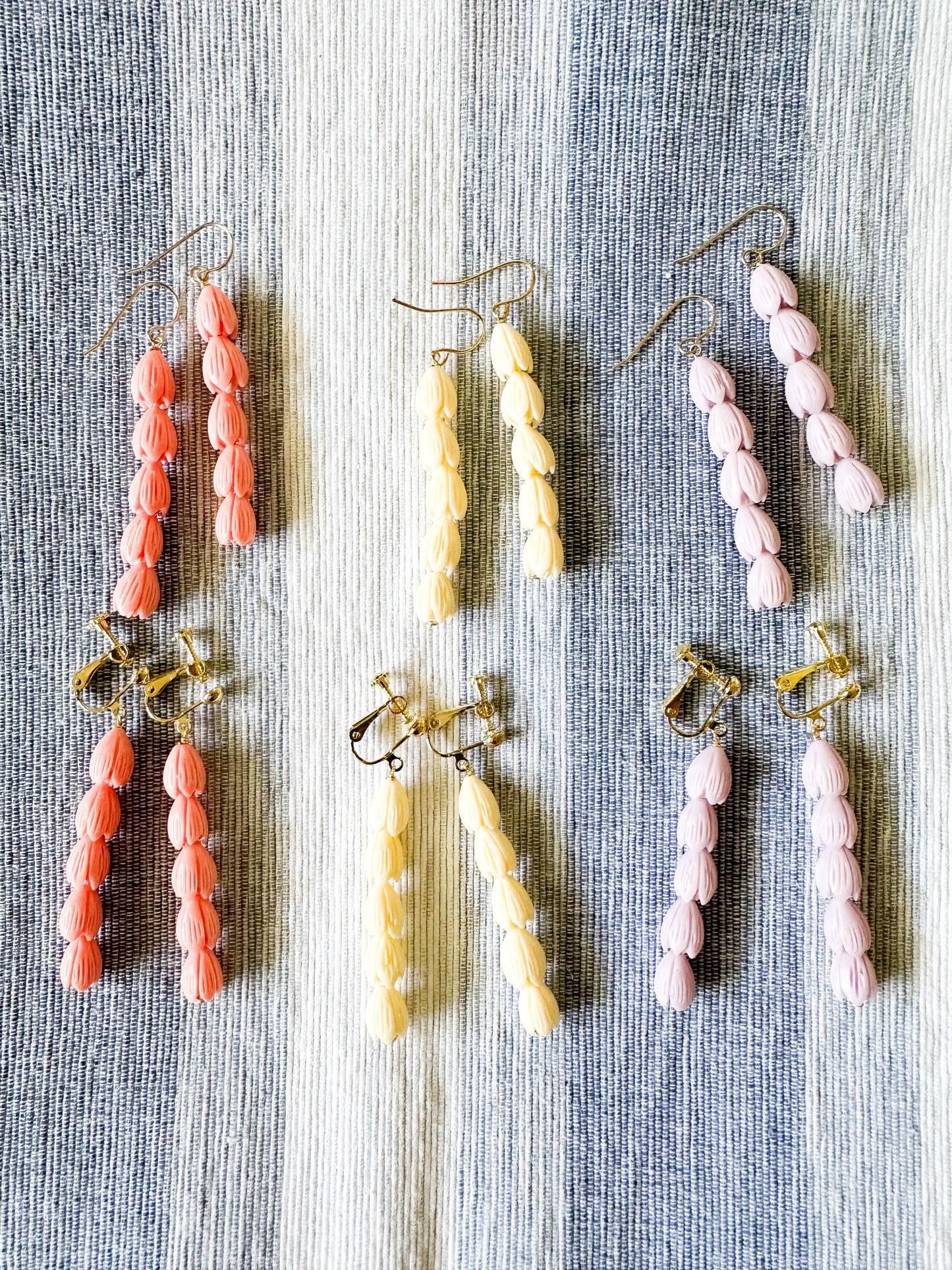 Coral Orange Pikake Earrings