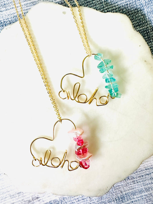 Aloha Heart Necklace - Lehua Hawaii Jewelry LLC