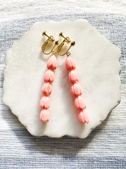 Coral Orange Pikake Earrings