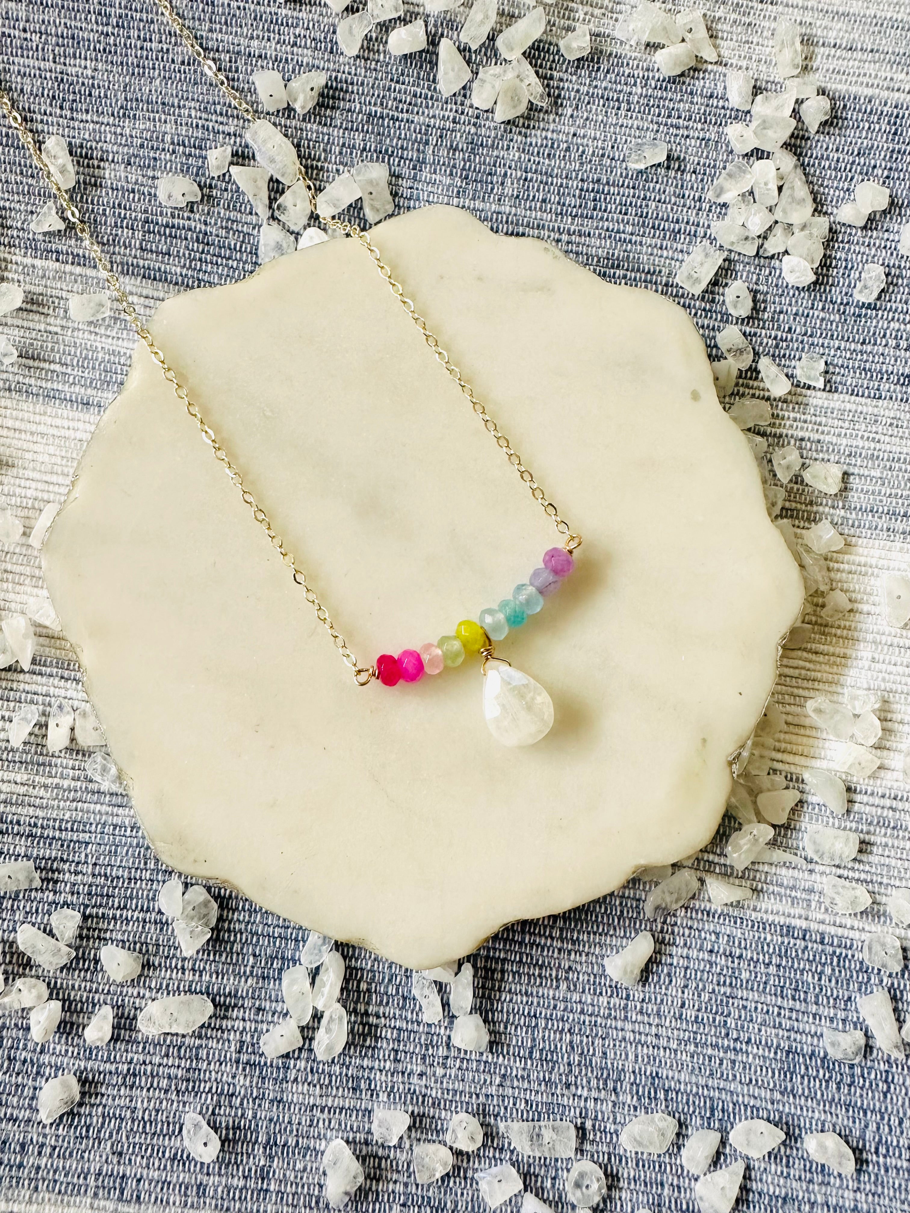 Hawaiian Rainbow Moonstone Necklaces