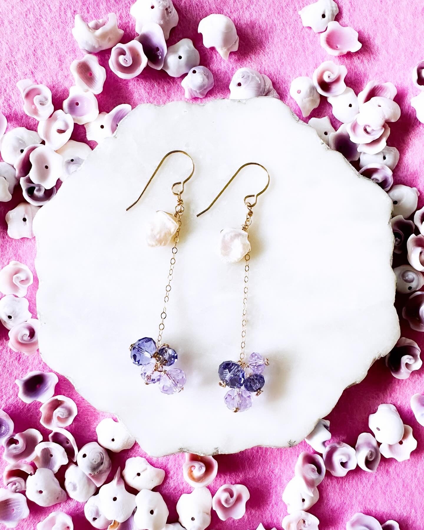 Keishi Pearl & Crystal Earrings