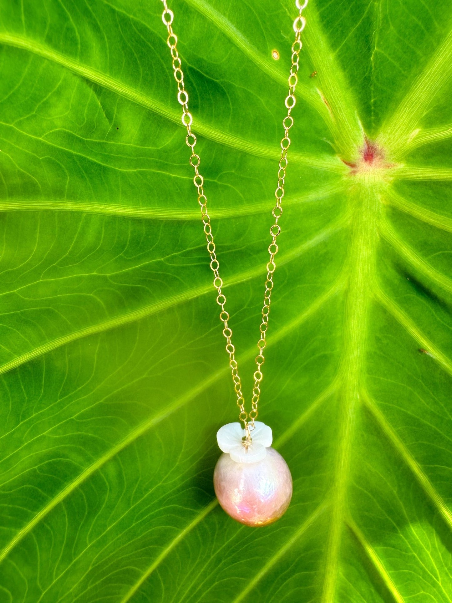 Purple Pearl Flower Necklace - Lehua Hawaii Jewelry LLC