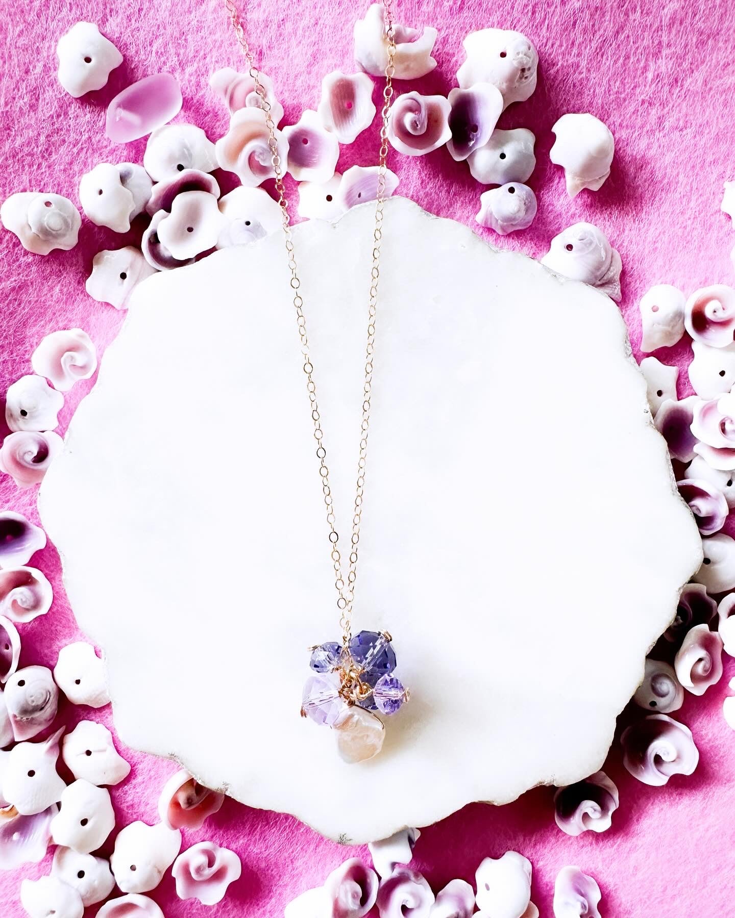 Keishi Pearl & Crystal Necklace