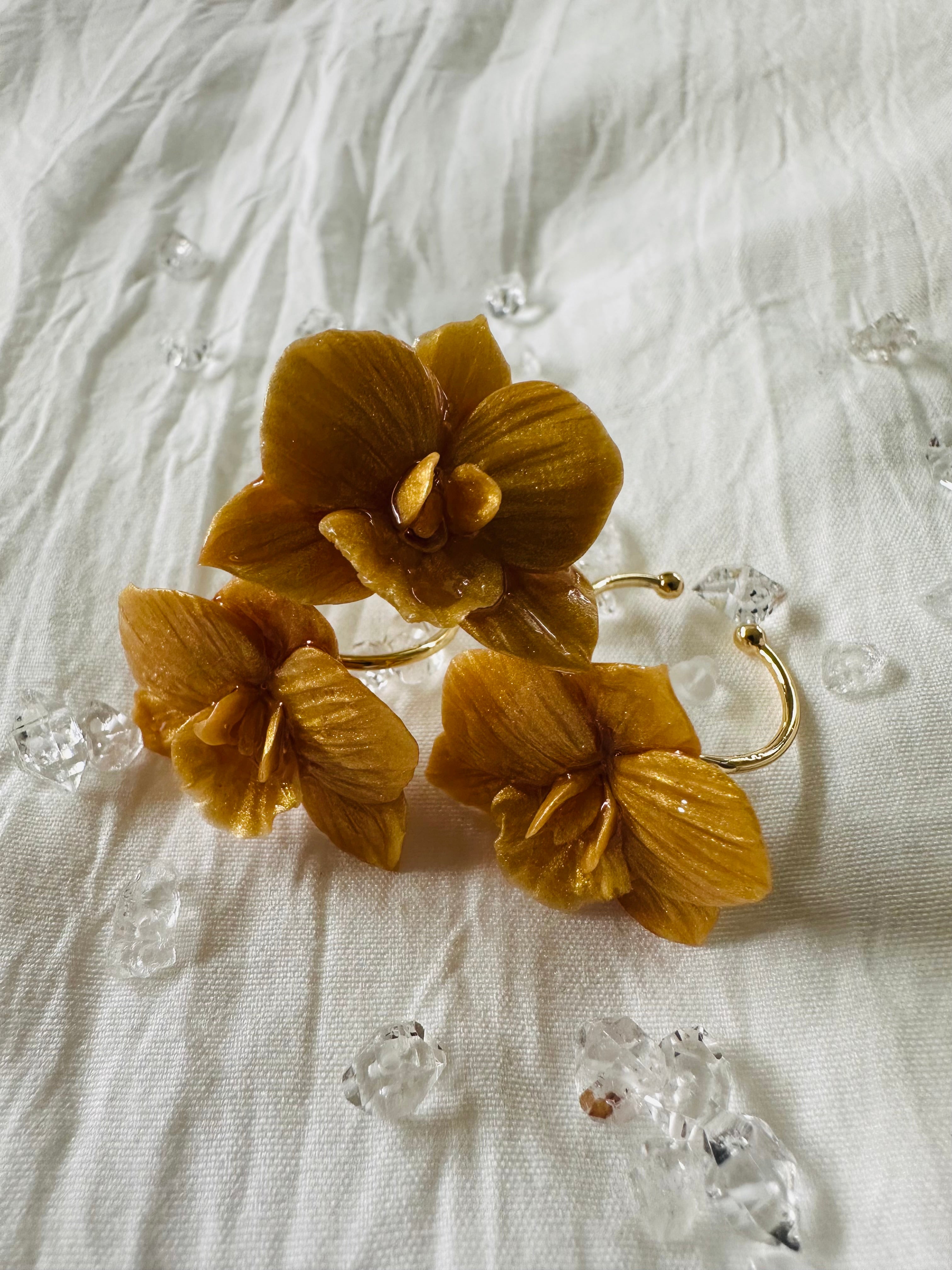 Gold Orchid Ring